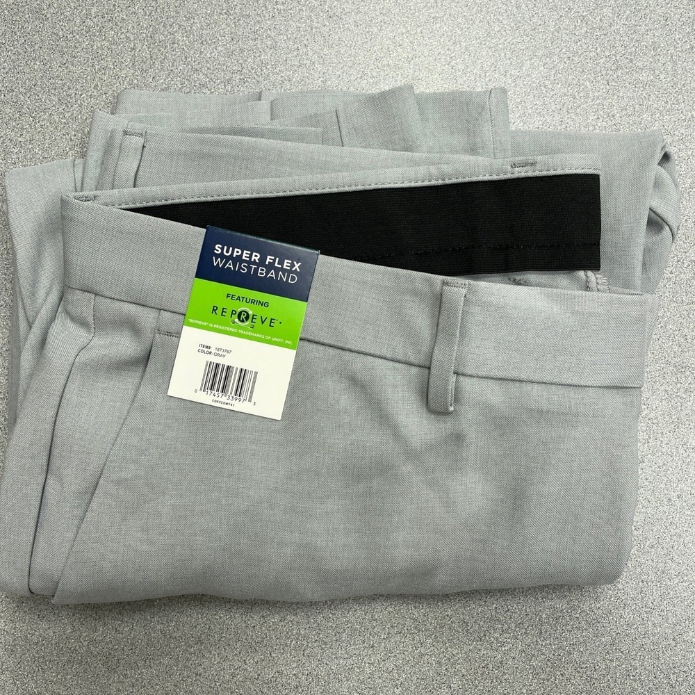 NEW Kenneth Cole Reaction Men's 38x34 Gray Slim Fit Performance Dress Pants - Picture 4 of 6